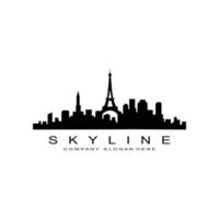 Skyline der Stadt, Wolkenkratzer für städtische Immobiliengebäude Logo-Design-Vektor vektor