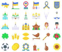 ukraine im zusammenhang mit flachem symbolsatz, vektorillustration vektor