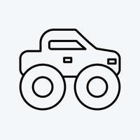ikon monster truck. lämplig för utbildning symbol. linjestil. enkel design redigerbar. designmall vektor. enkel illustration vektor