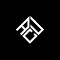 acu brev logotyp design på svart bakgrund. acu kreativa initialer brev logotyp koncept. acu bokstav design. vektor
