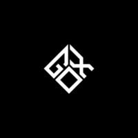 Gox-Brief-Logo-Design auf schwarzem Hintergrund. gox kreatives Initialen-Buchstaben-Logo-Konzept. Gox-Buchstaben-Design. vektor
