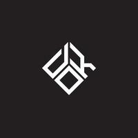 dok-Buchstaben-Logo-Design auf schwarzem Hintergrund. dok kreative Initialen schreiben Logo-Konzept. dok Briefgestaltung. vektor