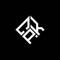 cpk-Buchstaben-Logo-Design auf schwarzem Hintergrund. cpk kreative Initialen schreiben Logo-Konzept. cpk-Briefgestaltung. vektor