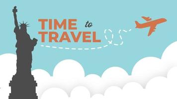 Zeit, um Vektordesign zu reisen. Reise-Promo-Banner-Design für Reisebüros. vektor
