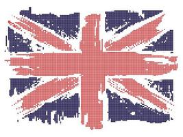 Flagge des Vereinigten Königreichs auf weißer Hintergrundvektorillustration.