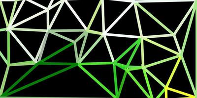 mörkgrön, gul vektor abstrakt triangelbakgrund.