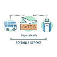 flygplats shuttle koncept ikon. dörr till dörr överföring. kollektivtrafik. transport service idé tunn linje illustration. resa, resa. vektor isolerade konturritning. redigerbar linje