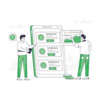 eine flache moderne Illustration des Mobile Banking vektor