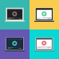 Webvorlage des Notebook-Videoformulars vektor