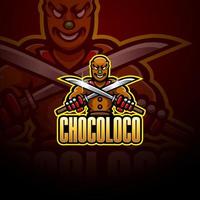 ninja choklad esport maskot logotypdesign vektor