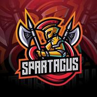 logotypdesign för spartacus esport maskot vektor