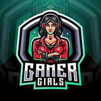 gamer girls esport maskottchen logo vektor