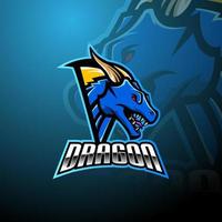 dragon head esports maskot logotypdesign vektor