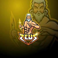 Zeus Esport Maskottchen Logo Design vektor