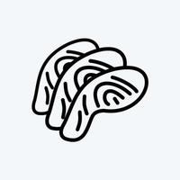 Symbol Fischfilet. für Fleisch geeignet. Linienstil. einfaches Design editierbar. Design-Vorlagenvektor. einfache Abbildung vektor