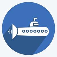 Symbol U-Boot. geeignet für Bildungssymbol. langer Schattenstil. einfaches Design editierbar. Design-Vorlagenvektor. einfache Abbildung vektor