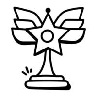 ein Siegerpokal, eine Trophäe symbolisiert den Sieg vektor