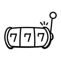 ein Symbol des Spielautomaten-Doodle-Vektors vektor