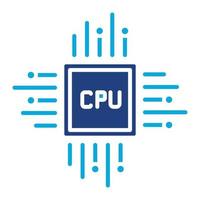 CPU-Prozessor-Glyphe zweifarbiges Symbol vektor