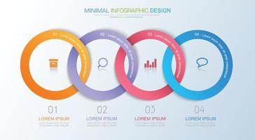 Business-Infografik-Vorlage mit Symbol, Vektor-Design-Illustration vektor