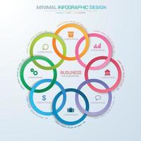 Business-Infografik-Vorlage mit Symbol, Vektor-Design-Illustration vektor