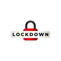 lockdown tecken illustration isolerad på vit bakgrund. skydd designelement. lås logotyp mall. rött hänglås ikon säkerhet logotyp koncept. vektor