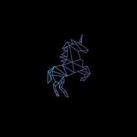 abstraktes pegasus-pferd mit polygonalem formlogo vektor