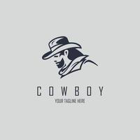 Cowboy-Western-Kopf-Silhouette-Logo-Design-Vorlage für Marke oder Unternehmen und andere vektor