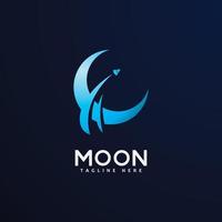 Mond-Logo-Vektor-Icon-Design-Vorlage vektor