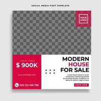 immobilien-social-media-post oder quadratische web-banner-werbevorlage vektor