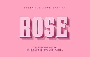 bearbeitbare texteffektvorlage für rosa rosen vektor
