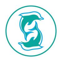 Delphin-Symbol-Logo-Design-Vektor vektor