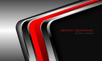 abstrakter roter silberner schwarzer Pfeil geometrischer Kurvenrichtungsschatten mit Leerzeichen und Textdesign moderner futuristischer Technologiehintergrundvektor vektor