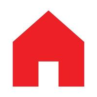 rotes Vektor-Home-Solid-Symbol isoliert auf weißem Hintergrund vektor