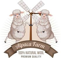 Alpaka-Farm-Logo für Wollprodukte vektor