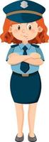 Polizist Cartoon-Figur auf weißem Hintergrund vektor