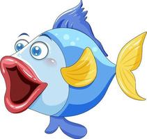 Cartoon-Fisch mit großen Lippen vektor