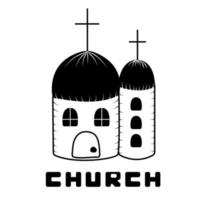 kyrkor, monokrom illustration vektor