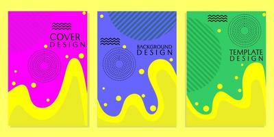 Reihe von Cover-Designs mit geschwungenen Mustern und abstrakten geometrischen Elementen. verwendet für Cover-Designs, Poster vektor