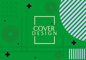 grön färg omslagsmall med abstrakt geometri bakgrund. används för banner, omslag, affischdesign vektor