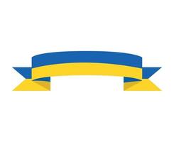 ukraine national europa flaggenband symbol emblem abstraktes vektorillustrationsdesign vektor