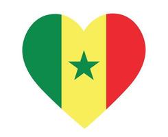 senegal flagga nationella Afrika emblem hjärta ikon vektor illustration abstrakt designelement