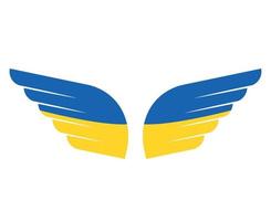 Ukraine-Emblem Flaggenflügel Symbol nationales Europa abstraktes Vektorillustrationsdesign vektor