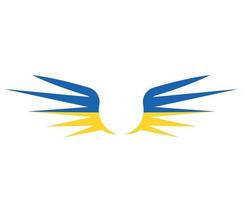 ukraine flügel emblem flaggensymbol national europa abstraktes vektorillustrationsdesign vektor