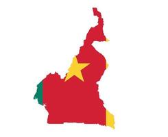 Kamerun flagga nationella Afrika emblem karta ikon vektor illustration abstrakt designelement