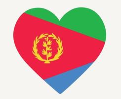 eritrea flagga nationella afrika emblem hjärta ikon vektor illustration abstrakt designelement