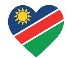 Namibia-Flagge nationales Afrika-Emblem-Herzikonen-Vektorillustrations-Zusammenfassungs-Gestaltungselement vektor