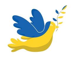 Ukraine-Emblem Friedenstaube Flaggensymbol nationales Europa Vektor abstraktes Illustrationsdesign