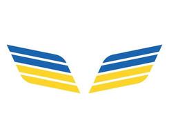 ukrainska emblem vingar flagga symbol nationella Europa abstrakt vektor illustration design