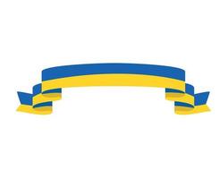 ukraine flagge emblem national europa symbol band abstraktes vektorillustrationsdesign vektor